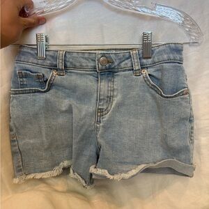 Cat & Jack Light Blue Frayed Hem Denim Shorts